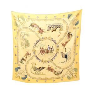 HERMES Yellow Silk Scarf